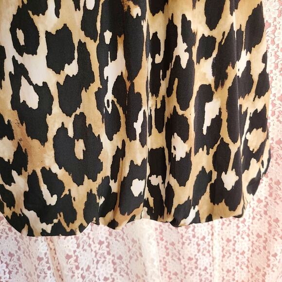TANK TOP Style and co brown leopard print tank top with bubble bottom Size xl - Picture 4 of 7